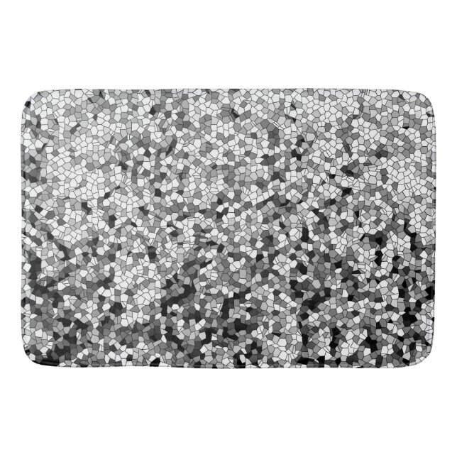 Black and white Mosaic Abstract Design 100 Bath Mat (Front)