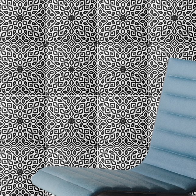 Black And White Mosaic Geometric Pattern Tile (Creator Uploaded)
