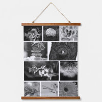 Black and White Mosaic Grid Nature Photography Art
