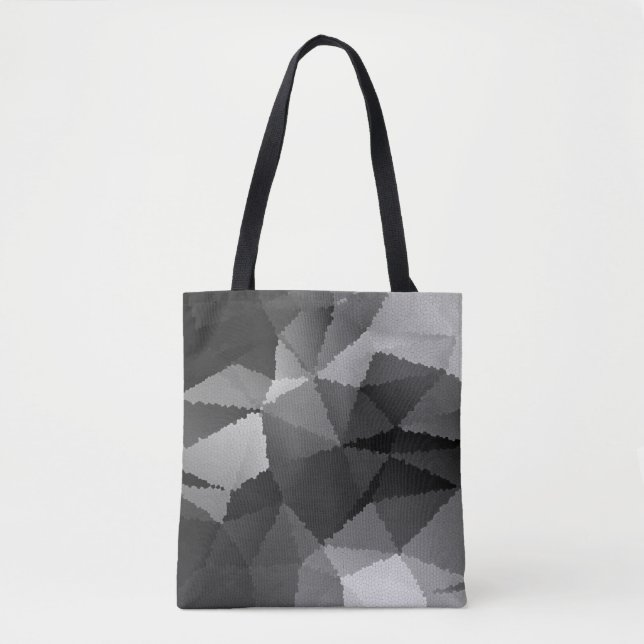 Black and white mosaic pattern tote bag (Front)