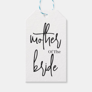 Black and White Mother of the Bride Gift Tags