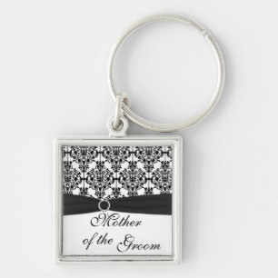 Black and White Mother of the Groom Keychain