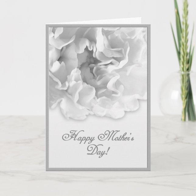 Black and White Mother’s Day Carnation Card (Front)