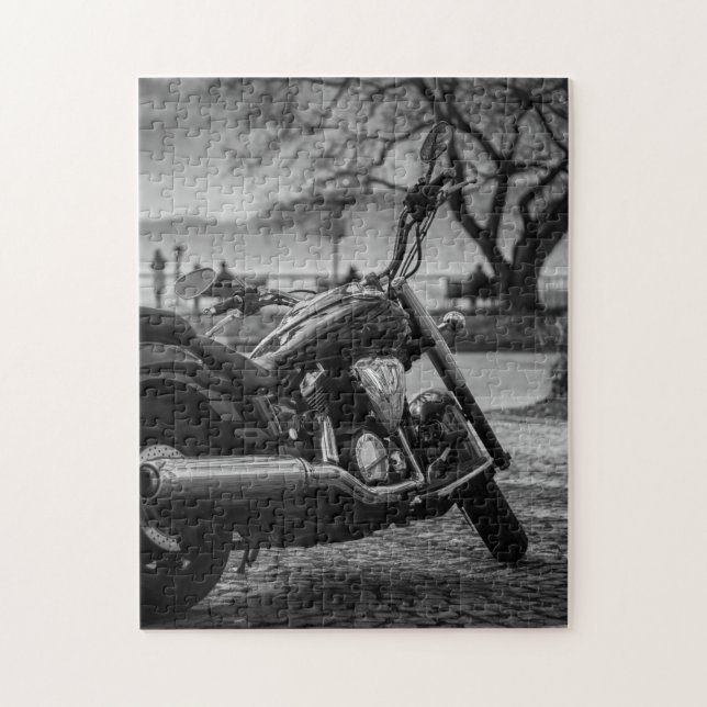 Black and White, Motorbike. Jigsaw Puzzle (Vertical)