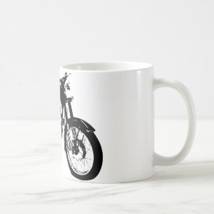 Black and White Motorcycle Drawing Coffee Mug