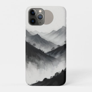 Black and White Mountain Landscape  iPhone 11 Pro Case