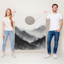 Black and White Mountain Landscape