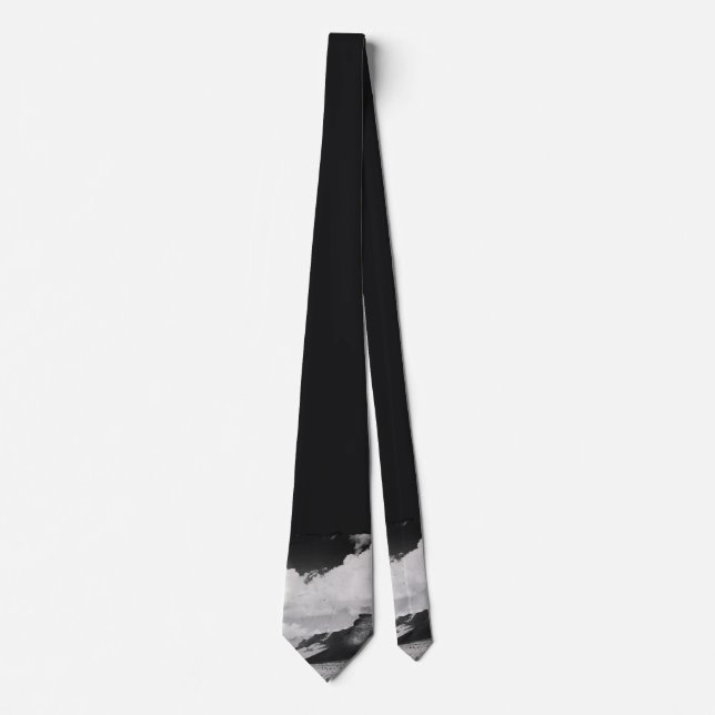 Black and White Mountain Landscape Photography Tie (Front)