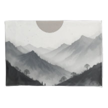 Black and White Mountain Landscape