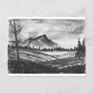 Black and white mountain landscape! postcard