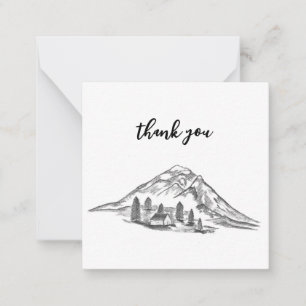 Black and white mountain note card