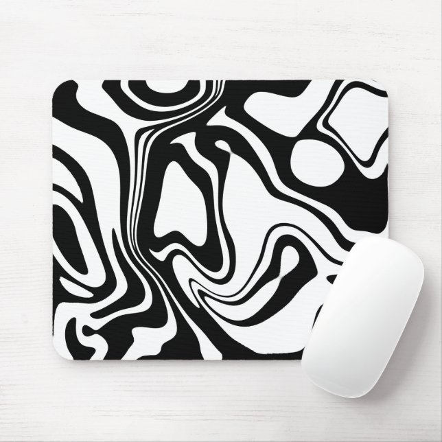 Black and White Mouse Mat (With Mouse)
