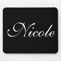 Black and White Mousepad, Customised Name