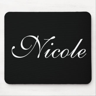 Black and White Mousepad, Customised Name Mouse Mat