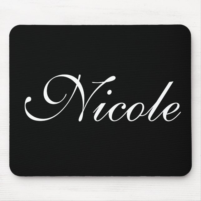 Black and White Mousepad, Customised Name Mouse Mat (Front)