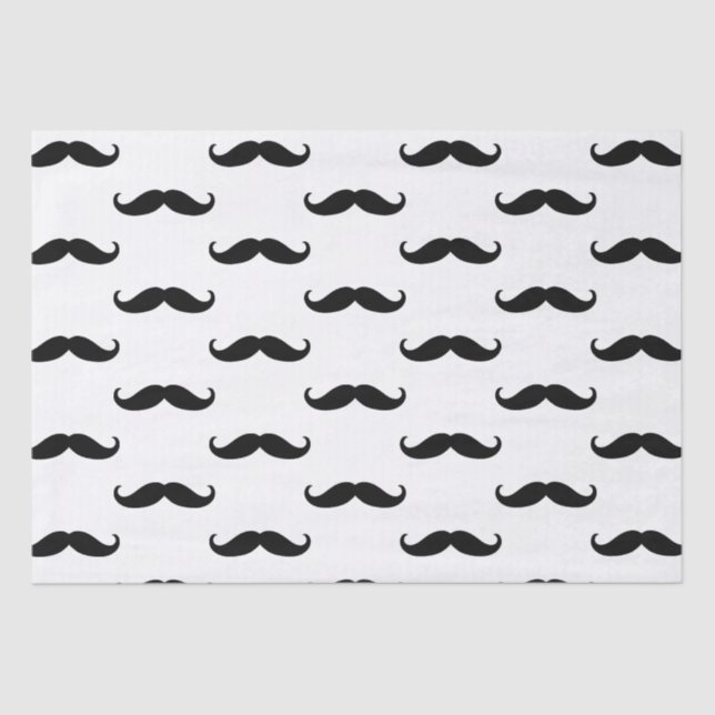 Black and White Moustaches Tissue Paper (Front)