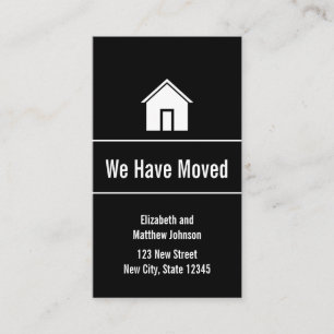 Black and White Moving Announcement Address Insert