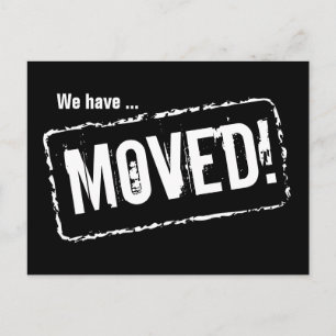 Black and white moving postcards with stamp design