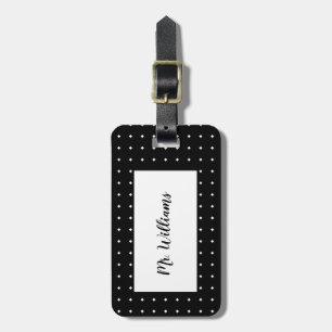 Black and White Mr. Luggage Tag