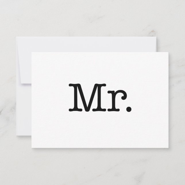Black and White Mr. Wedding Anniversary Quote Card (Front)