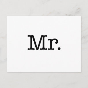 Black and White Mr. Wedding Anniversary Quote Postcard