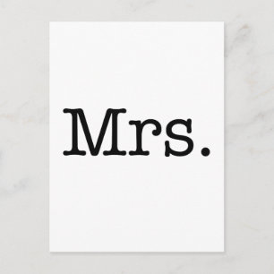 Black and White Mrs. Wedding Anniversary Quote Postcard