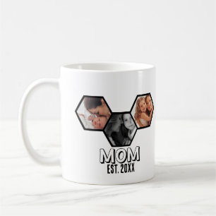 Black and White Mum Established Hexagon 3 photo Coffee Mug