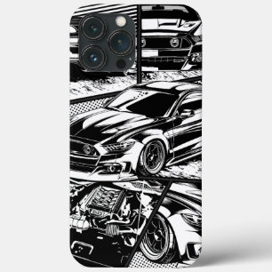 BLACK AND WHITE MUSCLE FURY iPhone 13 PRO MAX CASE