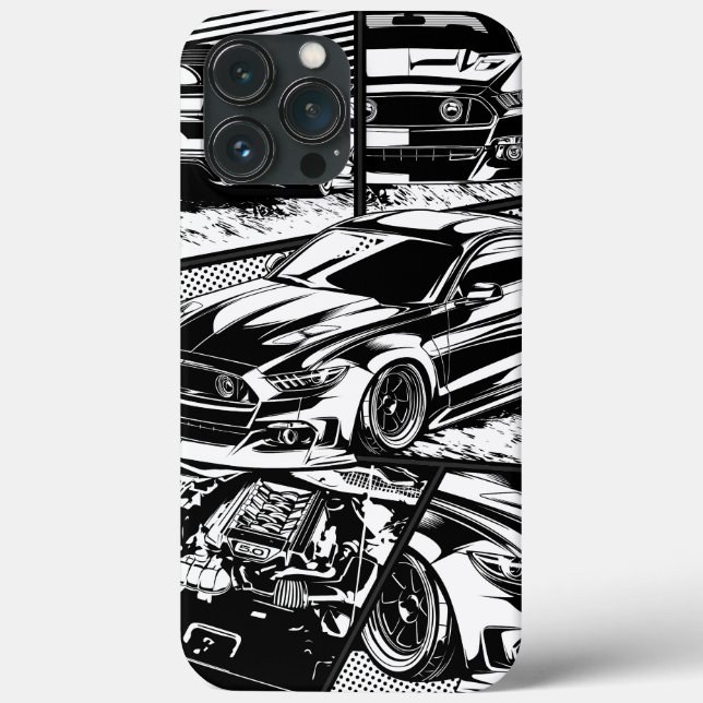 BLACK AND WHITE MUSCLE FURY Case-Mate iPhone CASE (Back)