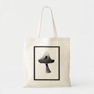 Black and White Mushroom Illustration Cartoon Tote Bag