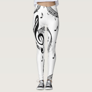 Black and White Music Design Leggings