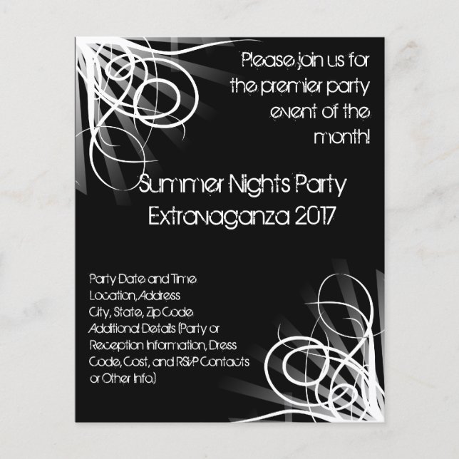Black and White Music , DJ or Dance Event Flyer (Front)
