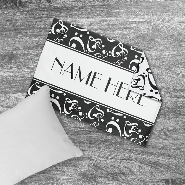 Black And White Music Hearts Pattern Pillowcase (Creator Uploaded)