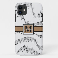 Black and white Music note Musician Monogram