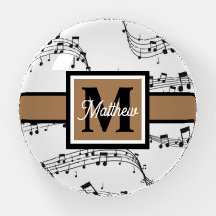 Black and white Music note Musician Monogram 