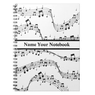 Black and White Music Note Notebook