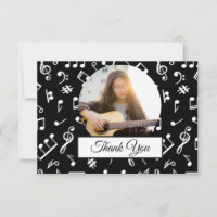 Black and White Music Note Pattern Musician Photo
