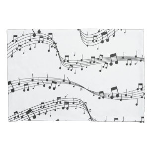 Black and White music note Pattern musician   Pillowcase