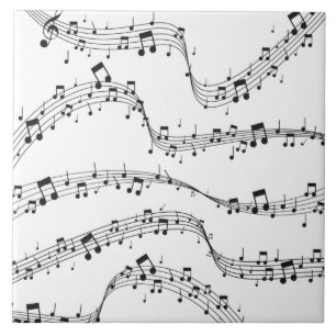 Black and White music note Pattern musician   Tile