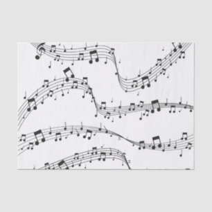 Black and White music note Pattern musician    Tissue Paper