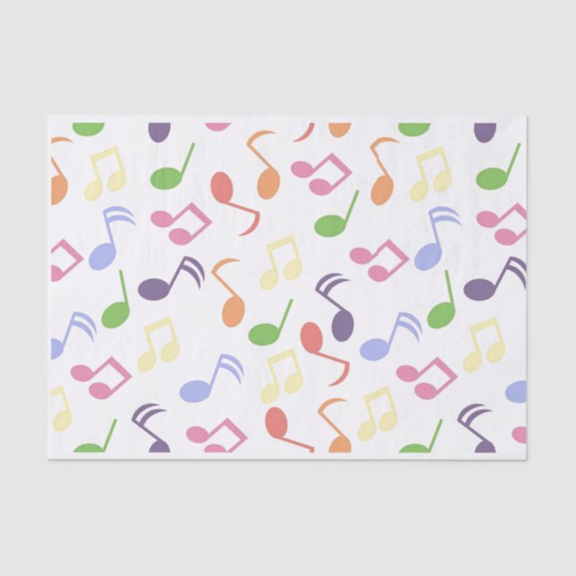 Black and White music note Pattern musician   Tissue Paper (Front)
