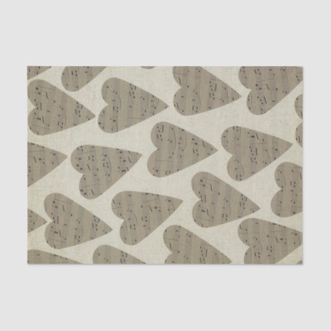 Black and White music note Pattern musician   Tissue Paper (Front)