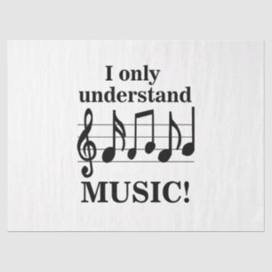 Black and White Music Notes Musician Birthday Tissue Paper