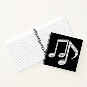 Black and White Music Notes Notebook