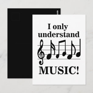 Black and White Music Notes Postcard