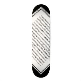 Black and White Music Pattern Customisable Deck 1 Skateboard