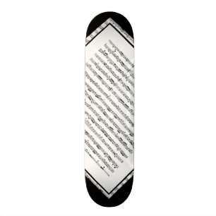 Black and White Music Pattern Customisable Deck 1 Skateboard