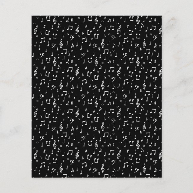 Black and white music scrapbook background paper (Front)