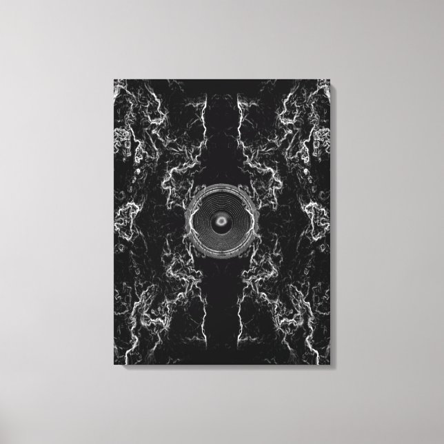 Black and white music speaker canvas print (Front)