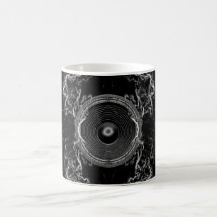 Black and white music speaker coffee mug
